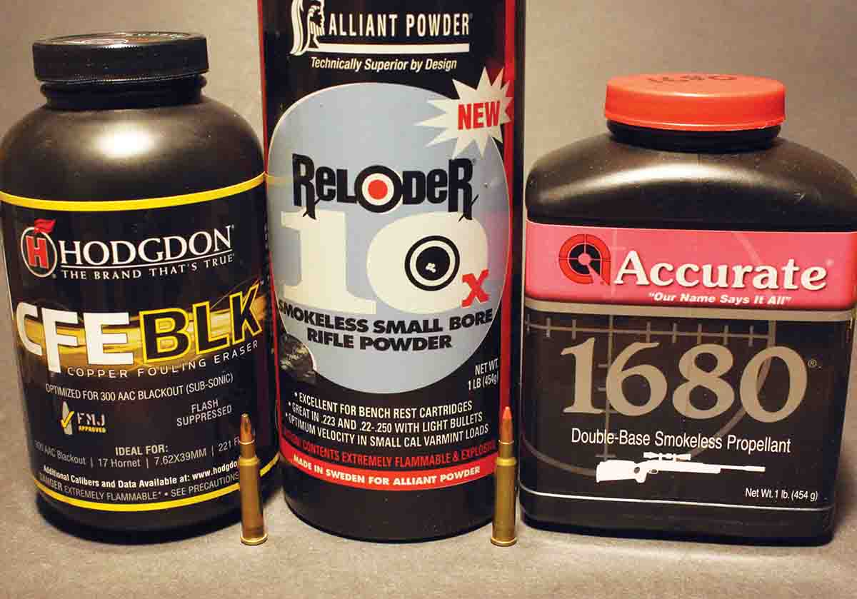 The best powders for the .17 Ackley Hornet are slightly slower-burning than Hodgdon Lil’Gun, which is generally considered ideal for the .22 Hornet.